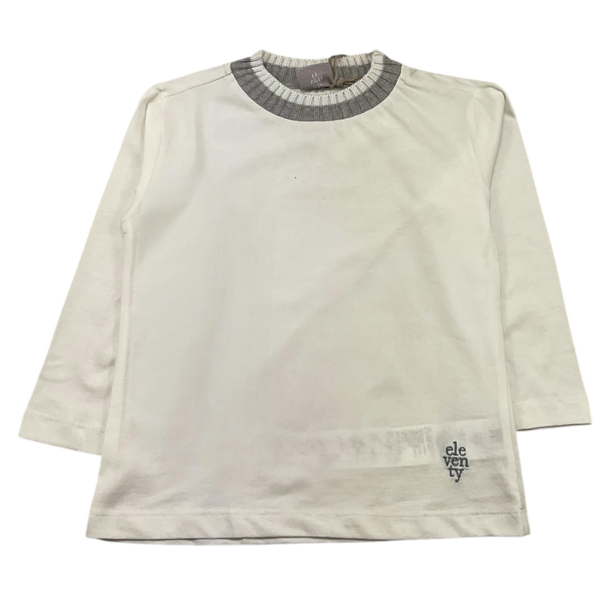 ELEVENTY shirt tinta unita girocollo in contrasto Bianco per Neonato ET8P10 BIANCO ELEVENTY