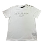 BALMAIN t-shirt girocollo tinta unita con stampa Bianco per Bambina BS8A01 BIANCO BALMAIN