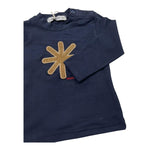 MANUEL RITZ shirt girocollo tinta unita con logo Blu per Bambino MR2820 BLU MANUEL RITZ