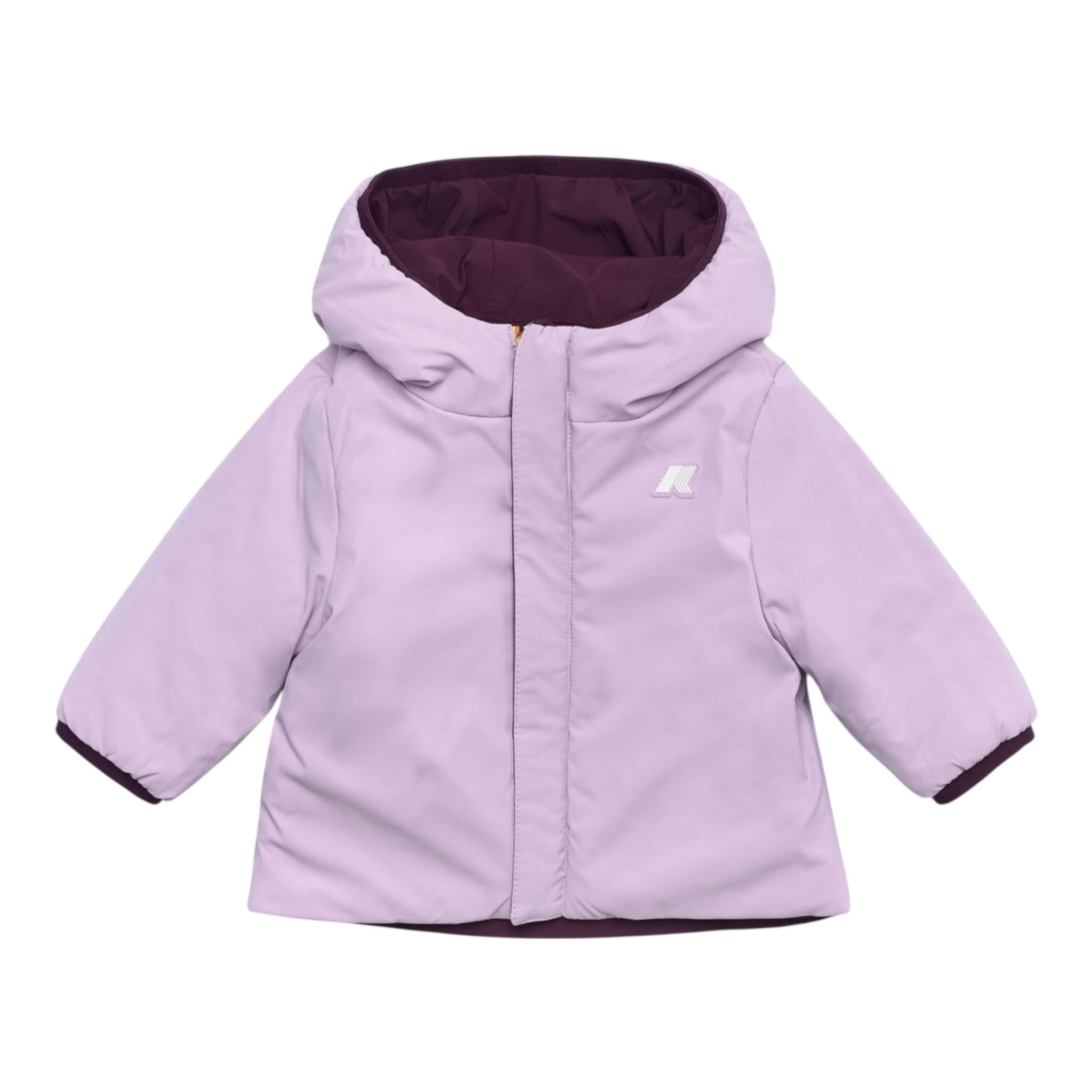 K-WAY giubbino reversibile con zip e cappuccio Viola per Neonata K71338WS VIOLA K-WAY