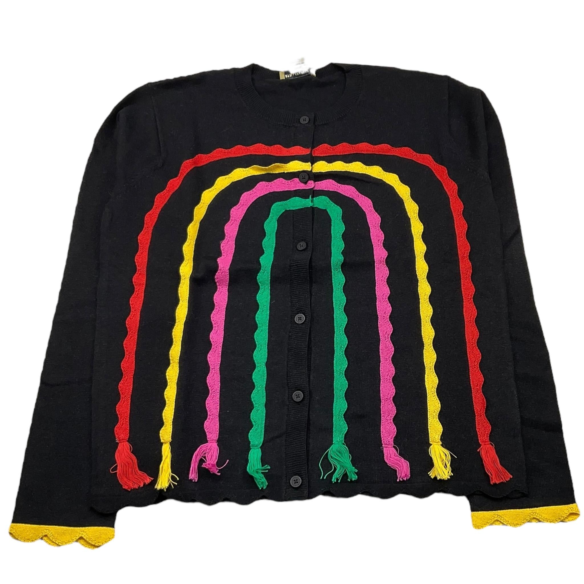 STELLA McCARTNEY cardigan tinta unita con ricami in contrasto Nero per Bambina TT9C00 NERO STELLA McCARTNEY
