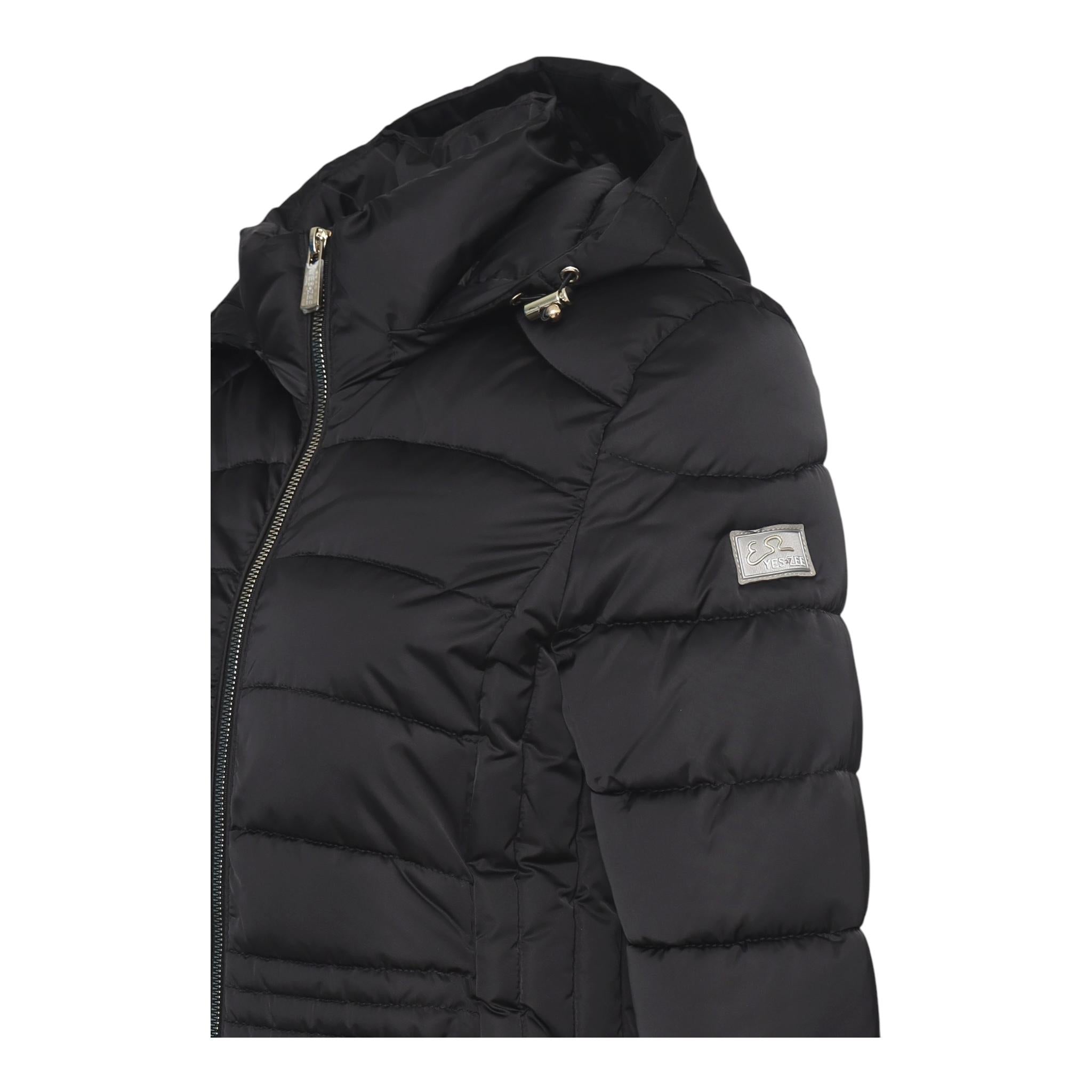 YES ZEE giubbino tinta unita con zip e cappuccio Nero per Bambina 3007 NERO YES ZEE