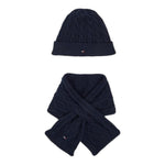 TOMMY HILFIGER set cappello-sciarpa tinta unita Blu per Neonato KN0KN01731 BLU TOMMY HILFIGER