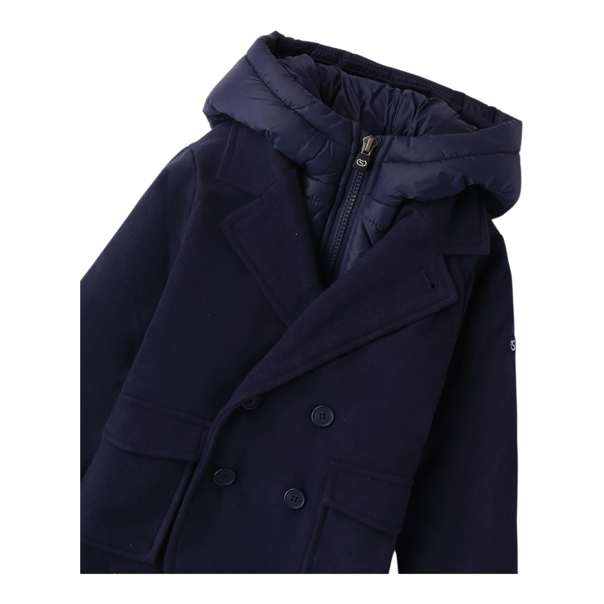 SARABANDA cappotto tinta unita con zip e cappuccio Blu per Neonato 0A284N BLU SARABANDA