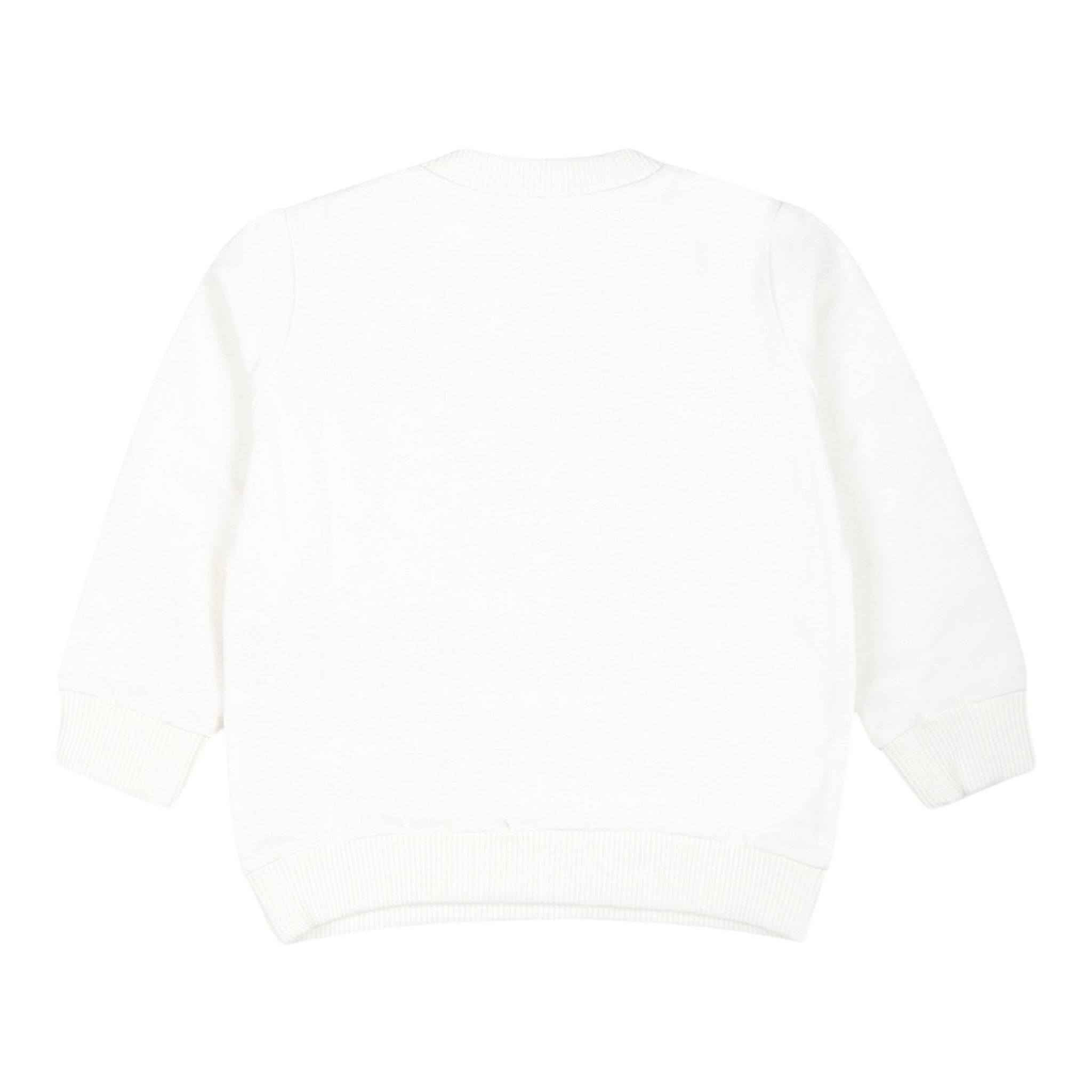 MOSCHINO felpa chiusa girocollo tinta unita con stampa in contrasto Bianco per Neonata M8F04Q BIANCO MOSCHINO