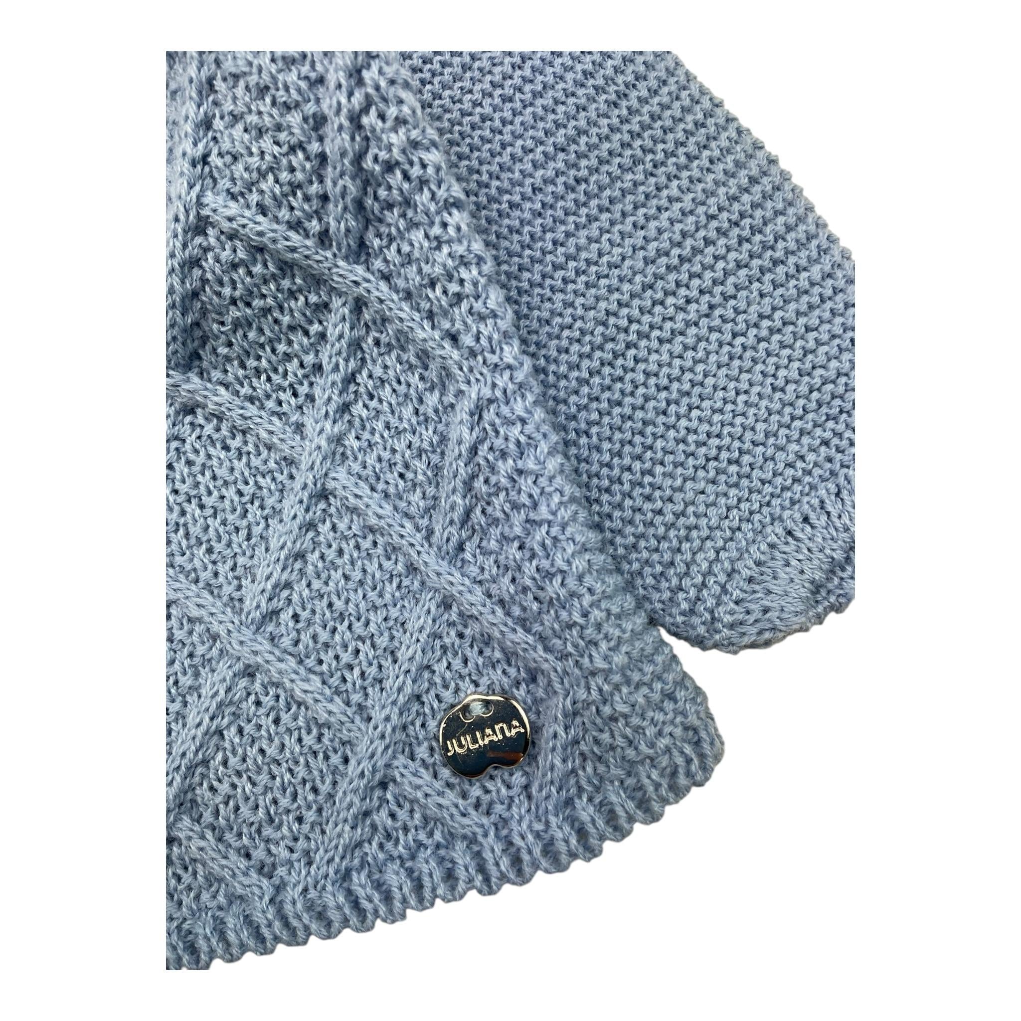 JULIANA completo 3 pz maglia-coulotte-cappello tinta unita Azzurro per Neonato 24573 AZZURRO JULIANA