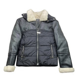 YES LONDON giubbino tinta unita in ecopelle modello e tessuto montone Nero per Bambino GIU1408 NERO YES LONDON