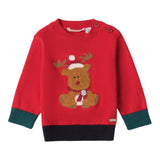 MINI BANDA maglia girocollo tinta unita con ricami Rosso per Neonato 3A671 ROSSO MINI BANDA