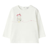 IL GUFO shirt girocollo tinta unita con stampa in contrasto Bianco per Neonata A24TA359MF002 BIANCO IL GUFO