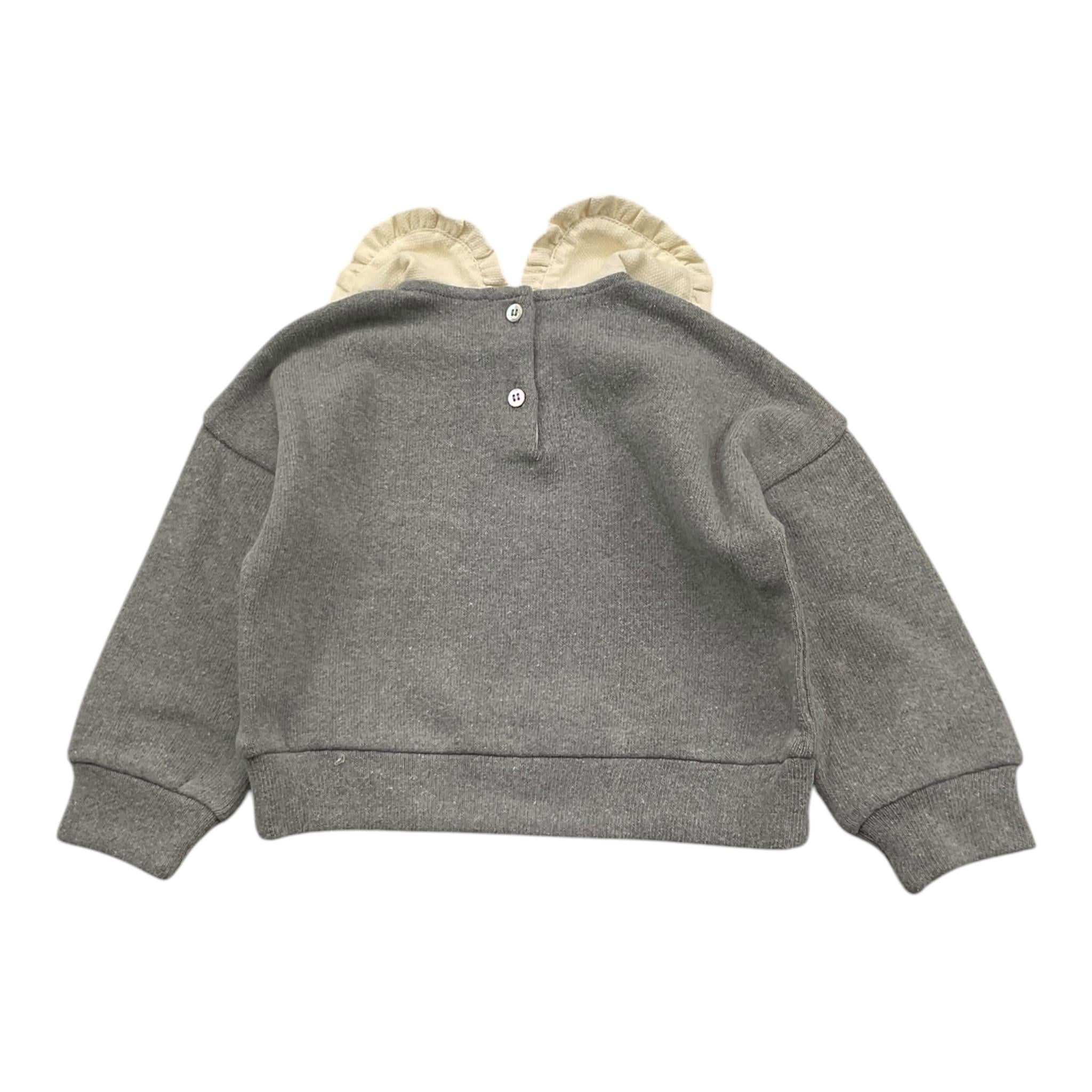 ZHOE & TOBIAH felpa tinta unita con colletto in contrasto Grigio per Neonata KTT23 GRIGIO ZHOE & TOBIAH