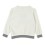 MOSCHINO maglia girocollo tinta unita con stampa in contrasto Panna per Neonato MYW00J PANNA MOSCHINO