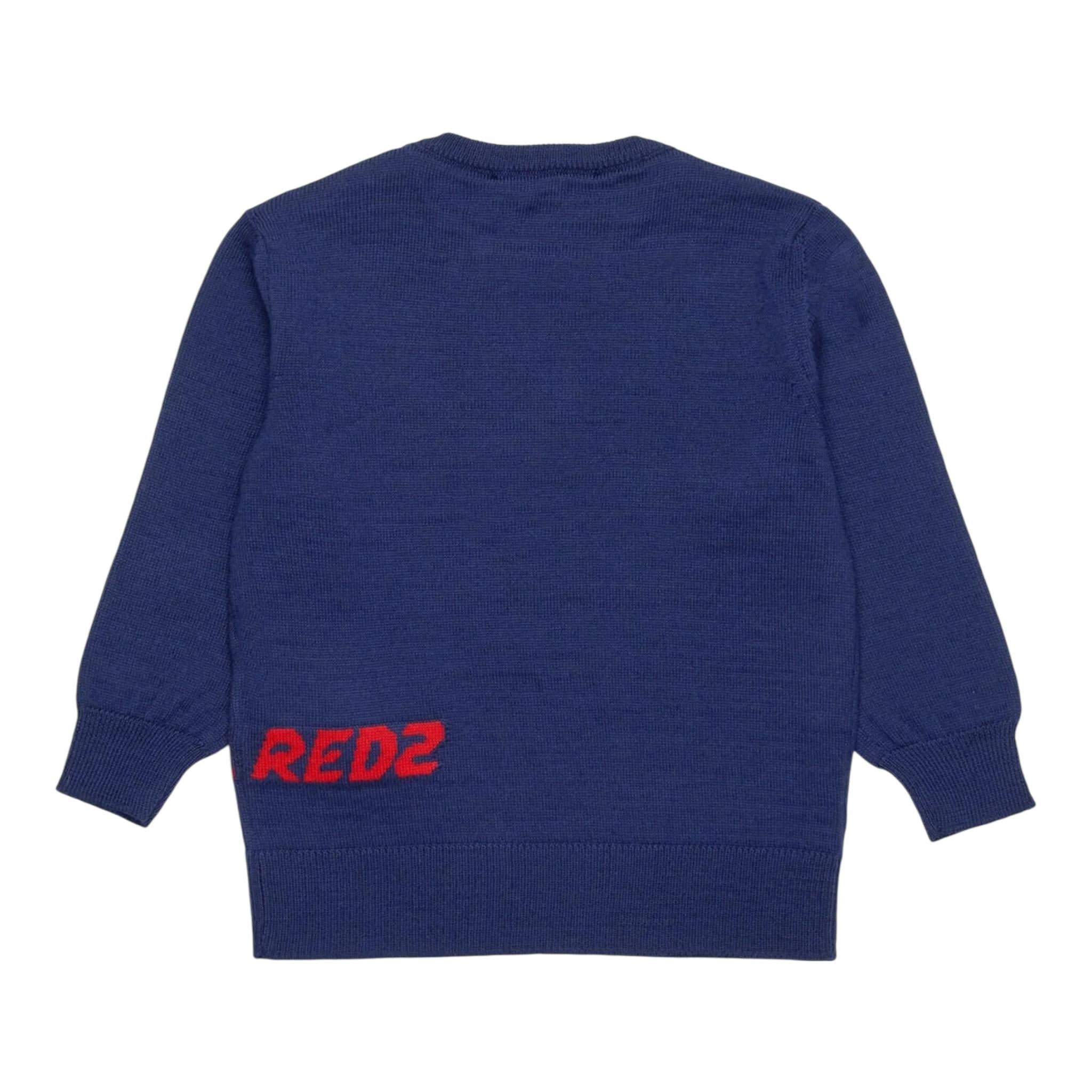 DSQUARED2 maglia girocollo tinta unita con ricamo logo Blu per Neonato DQ2488 BLU DSQUARED2