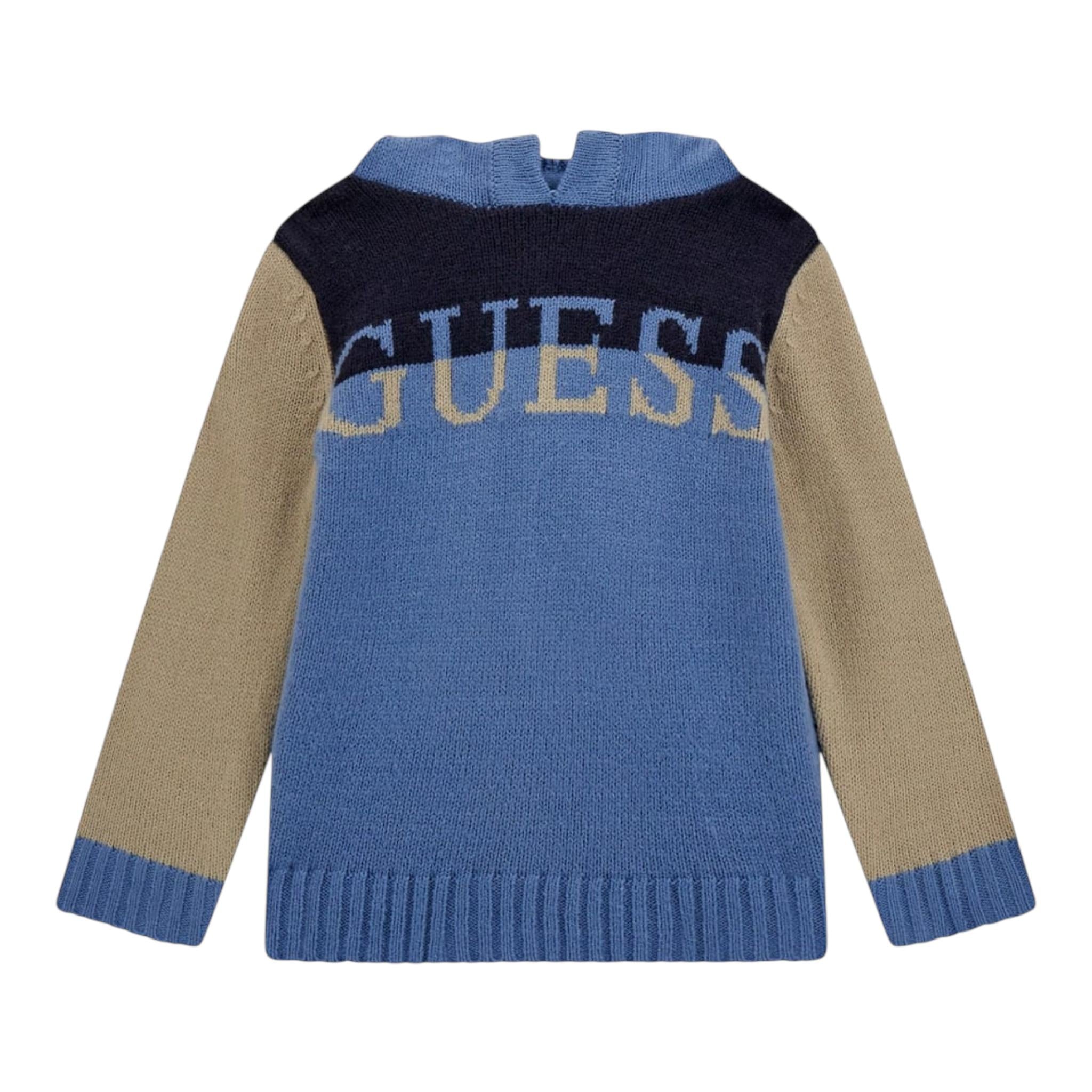 GUESS maglia girocollo tinta unita con stampa Azzurro per Bambino N4BR01Z32N0 AZZURRO GUESS