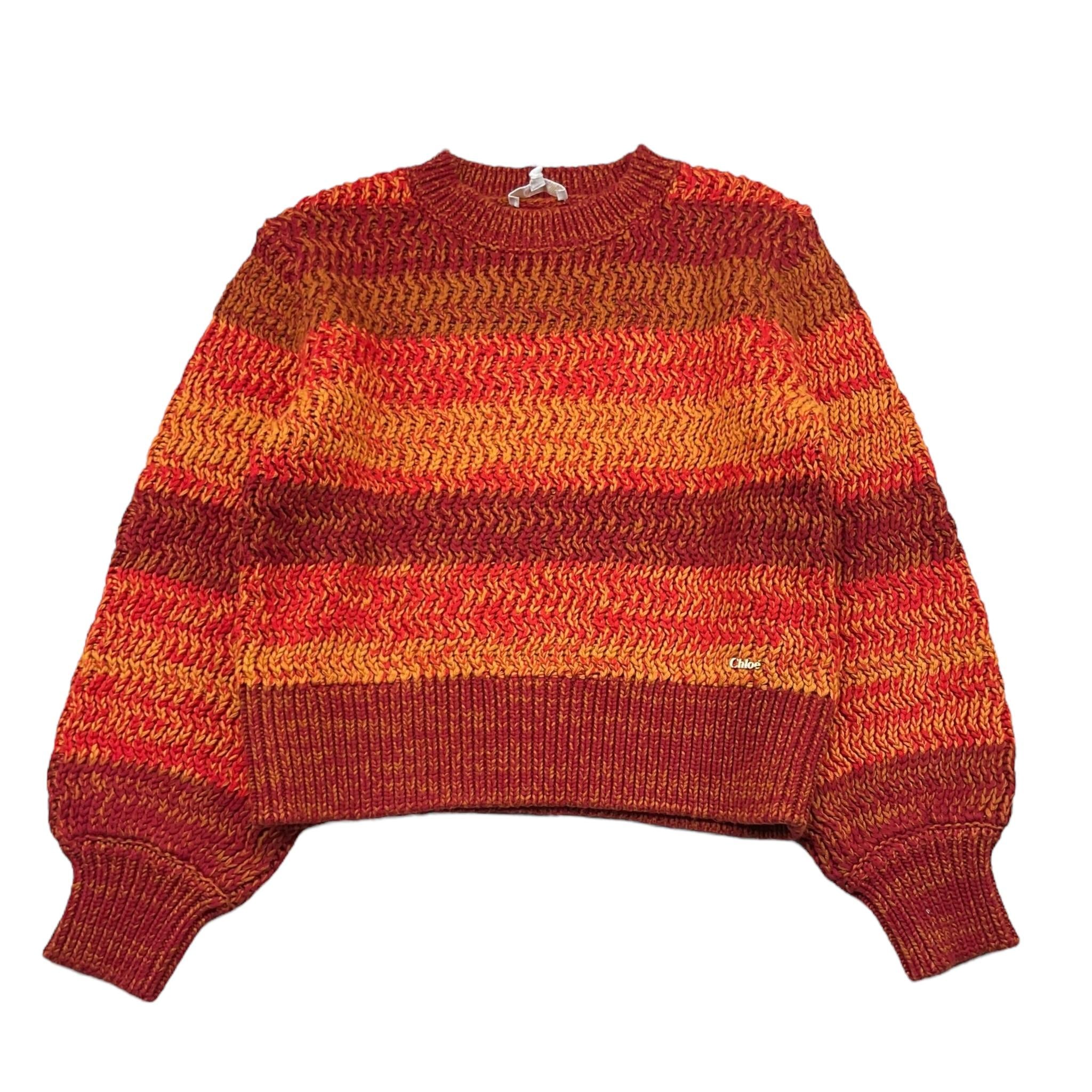 CHLOE' maglia tinta unita con fantasia a righe Arancione per Bambina C15E21 ARANCIONE CHLOE'