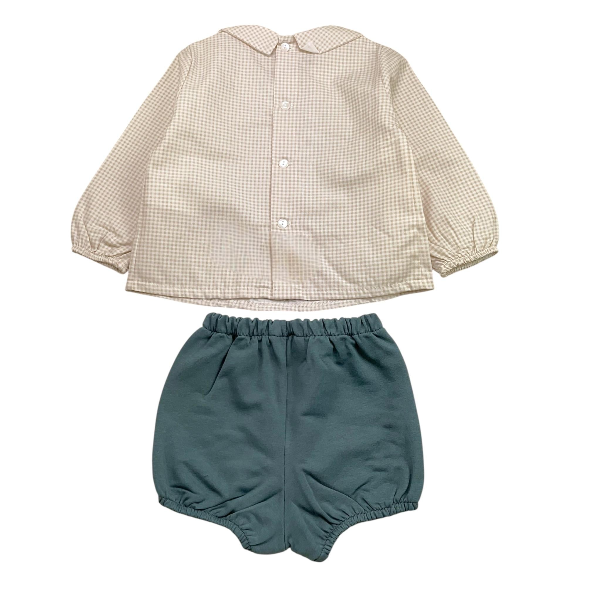 CALAMARO completo 2pz shirt-coulotte bicolore Beige per Neonato 11062X BEIGE CALAMARO