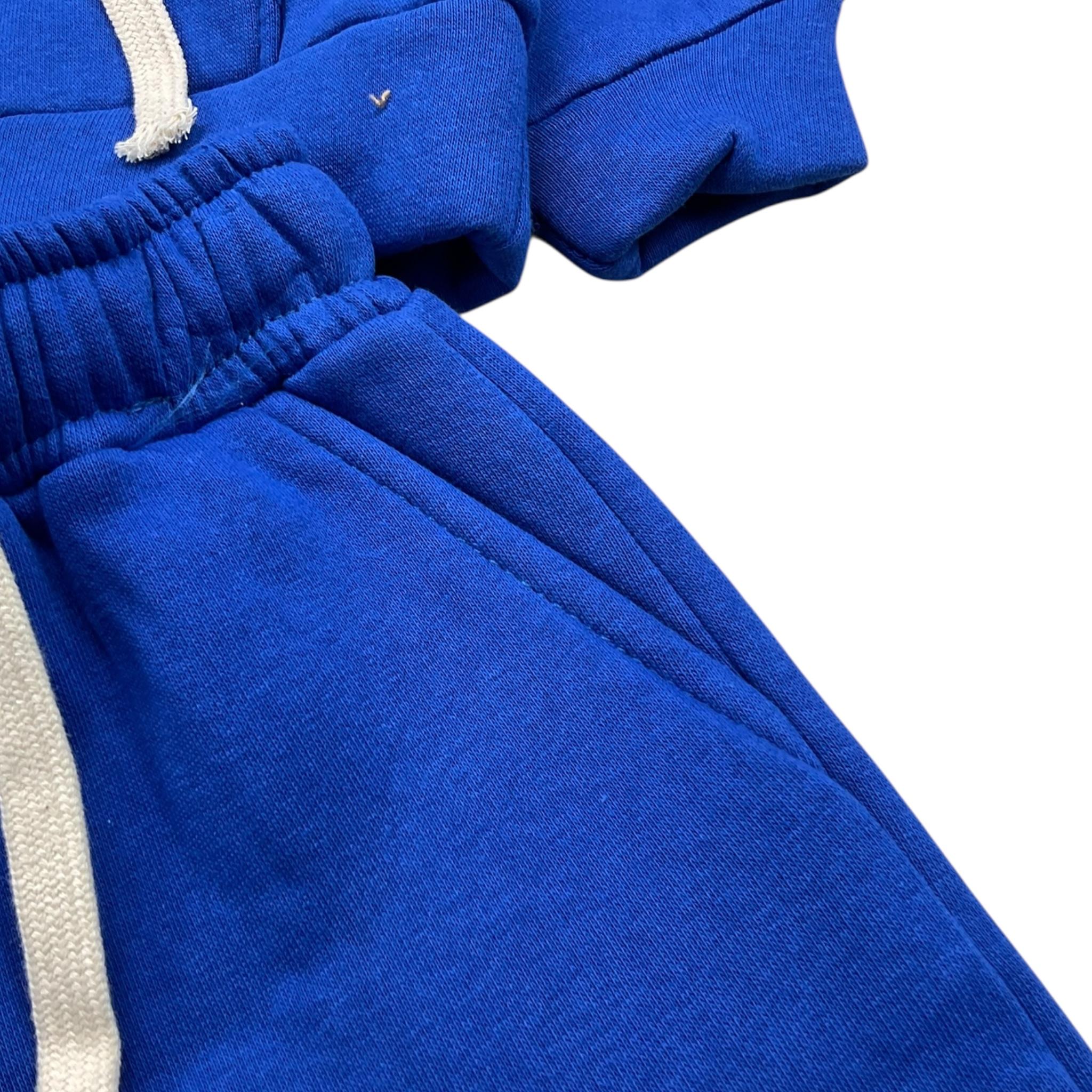 F-MAN completo 2pz tinta unita felpa-pantalone Cobalto per Neonato NEO1111 COBALTO F-MAN