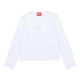 DIESEL shirt girocollo tinta unita con logo Bianco per Bambina J02038 BIANCO DIESEL