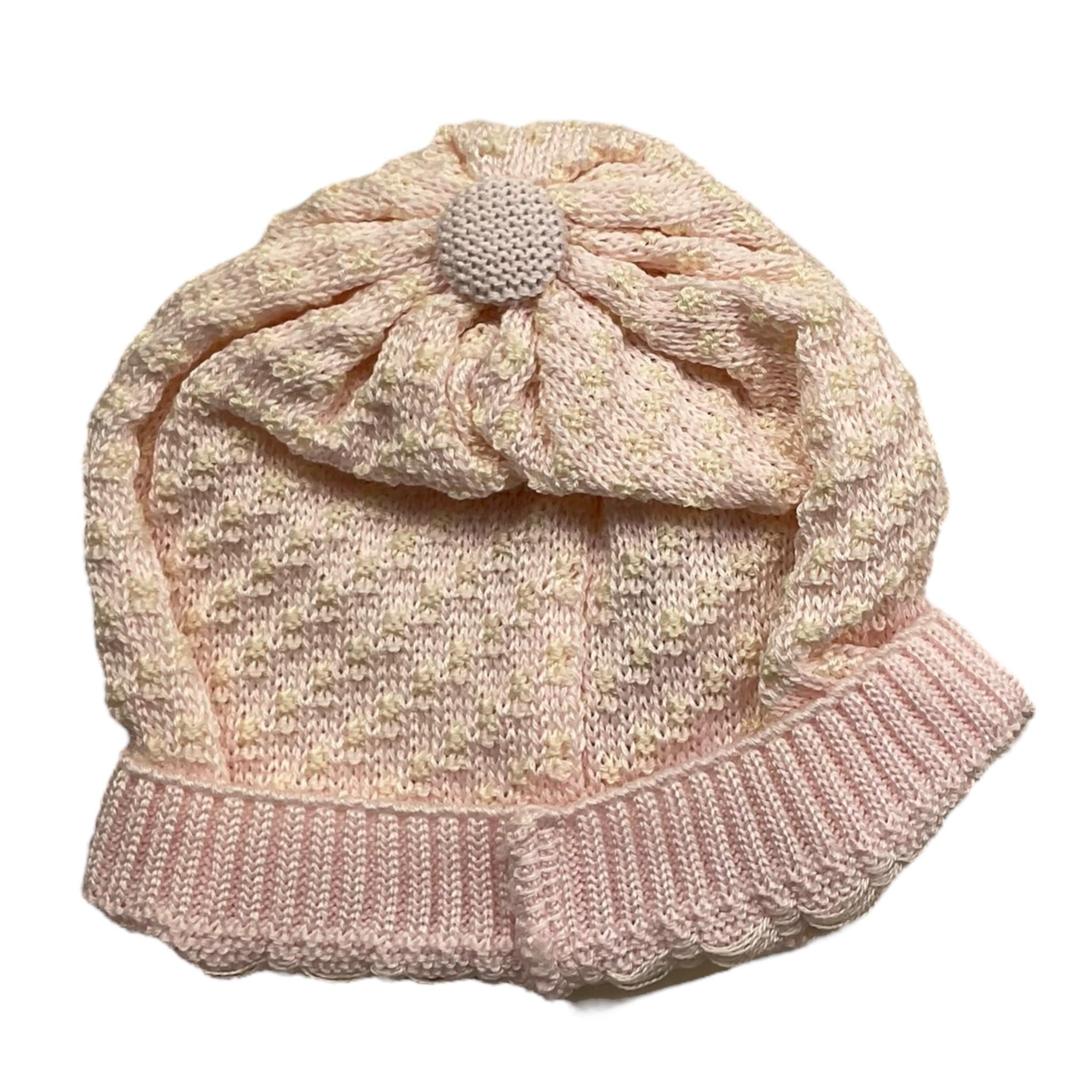 MARLU' cappello tinta unita con ricami Rosa per Neonata ES5471 ROSA MARLU'