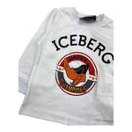 ICEBERG shirt girocollo tinta unita con stampa in contrasto Bianco per Neonato TSICE5328B BIANCO ICEBERG