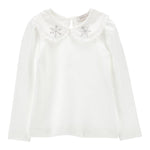 MONNALISA shirt tinta unita con colletto e applicazioni Bianco per Neonata 11D627 BIANCO MONNALISA