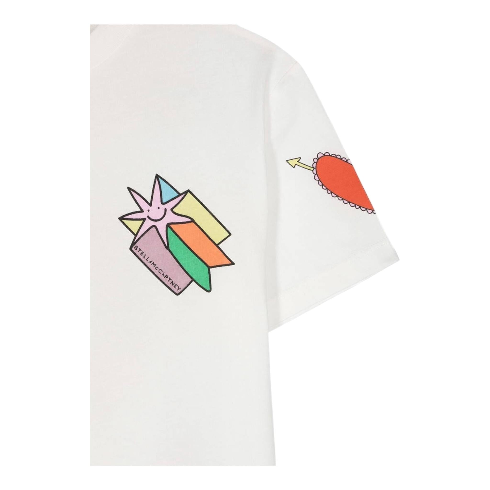 STELLA McCARTNEY t-shirt girocollo tinta unita con stampa Bianco per Bambina TV8D31 BIANCO STELLA McCARTNEY