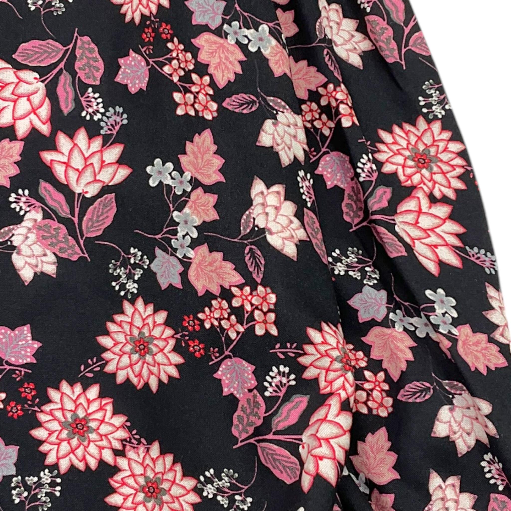 PICCOLA LUDO camicia tinta unita con fantasia fiori Nero per Bambina BS9WB032 NERO PICCOLA LUDO