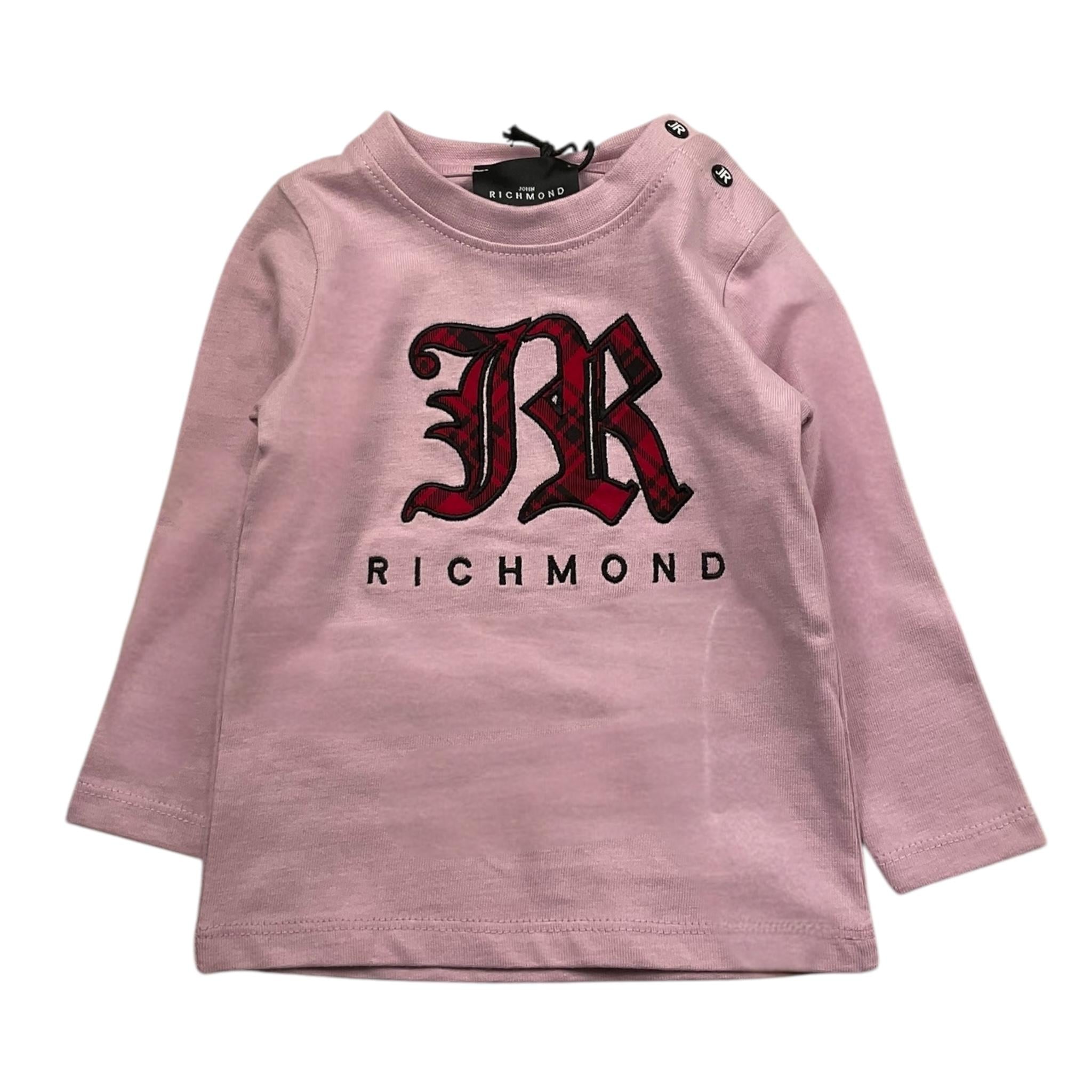 JOHN RICHMOND shirt tinta unita girocollo con stampa Rosa per Neonata RIA25077TS ROSA JOHN RICHMOND