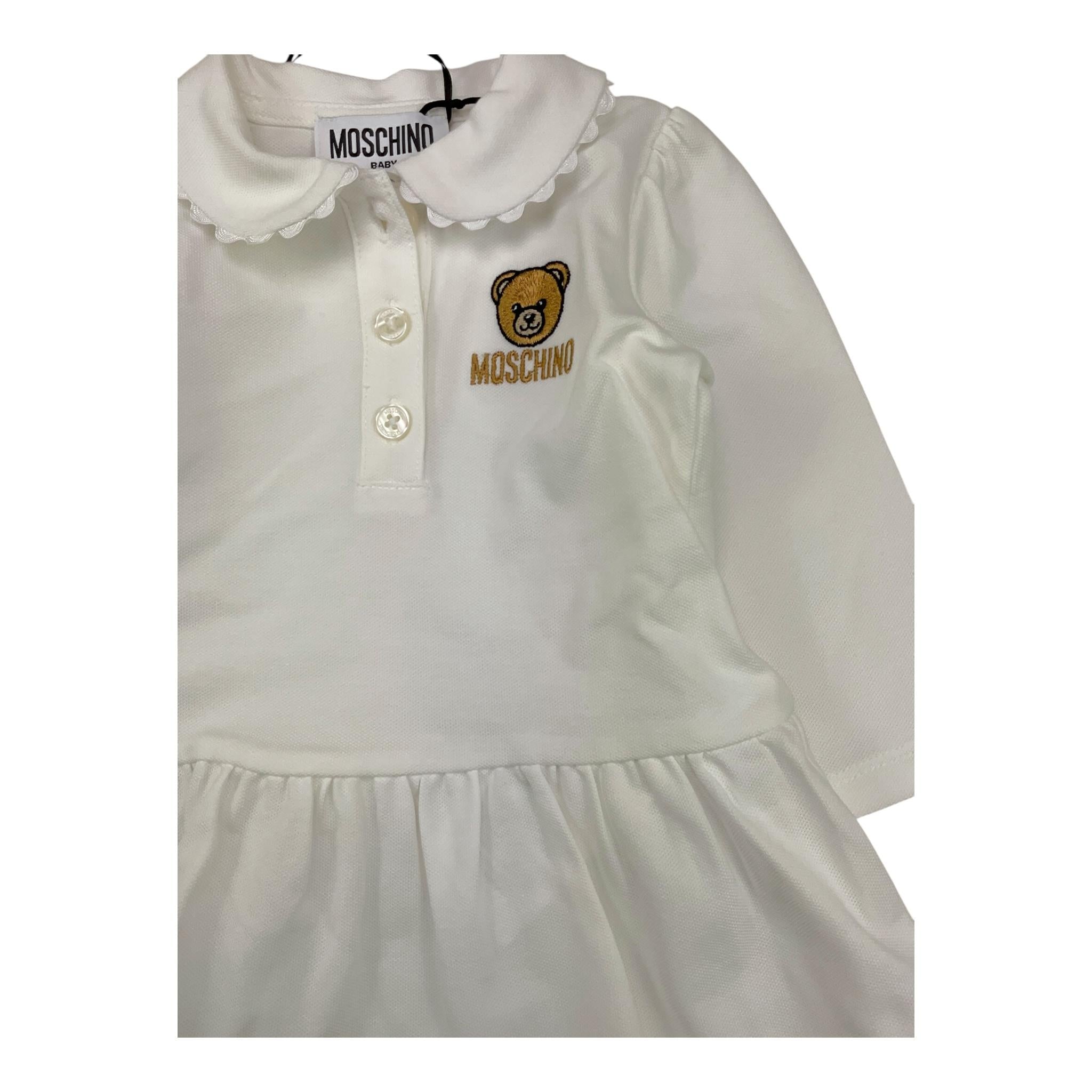 MOSCHINO completo 2pz camicia-short tinta unita Bianco per Neonata MDV0D0 BIANCO MOSCHINO