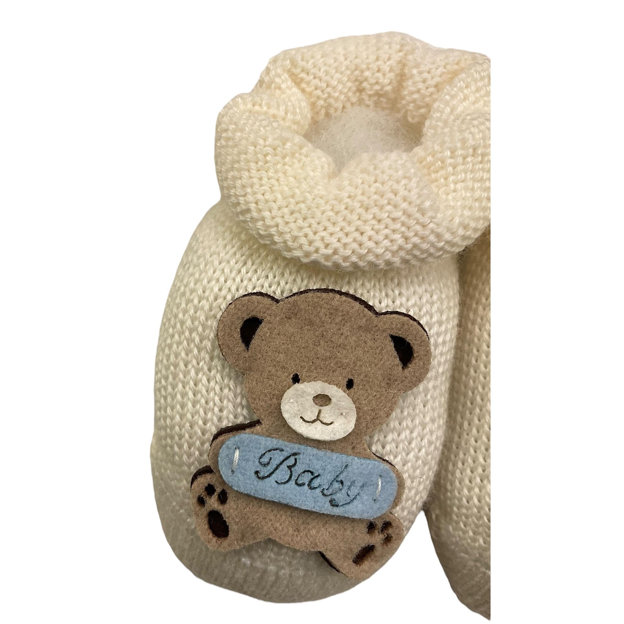 STORY LORIS babbucce tinta unita con orso Panna per Neonato 2835 PANNA STORY LORIS