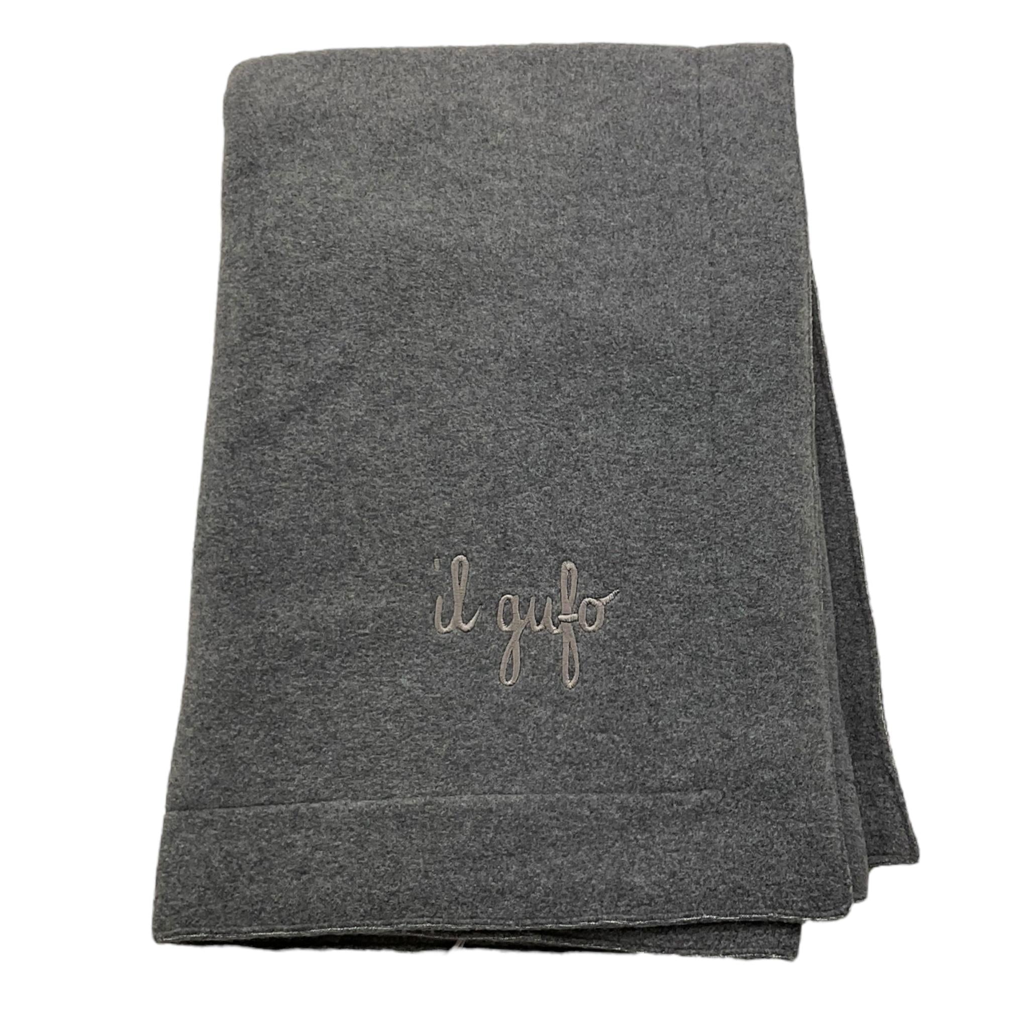 IL GUFO coperta tinta unita cn logo Grigio per Neonato CPG GRIGIO IL GUFO