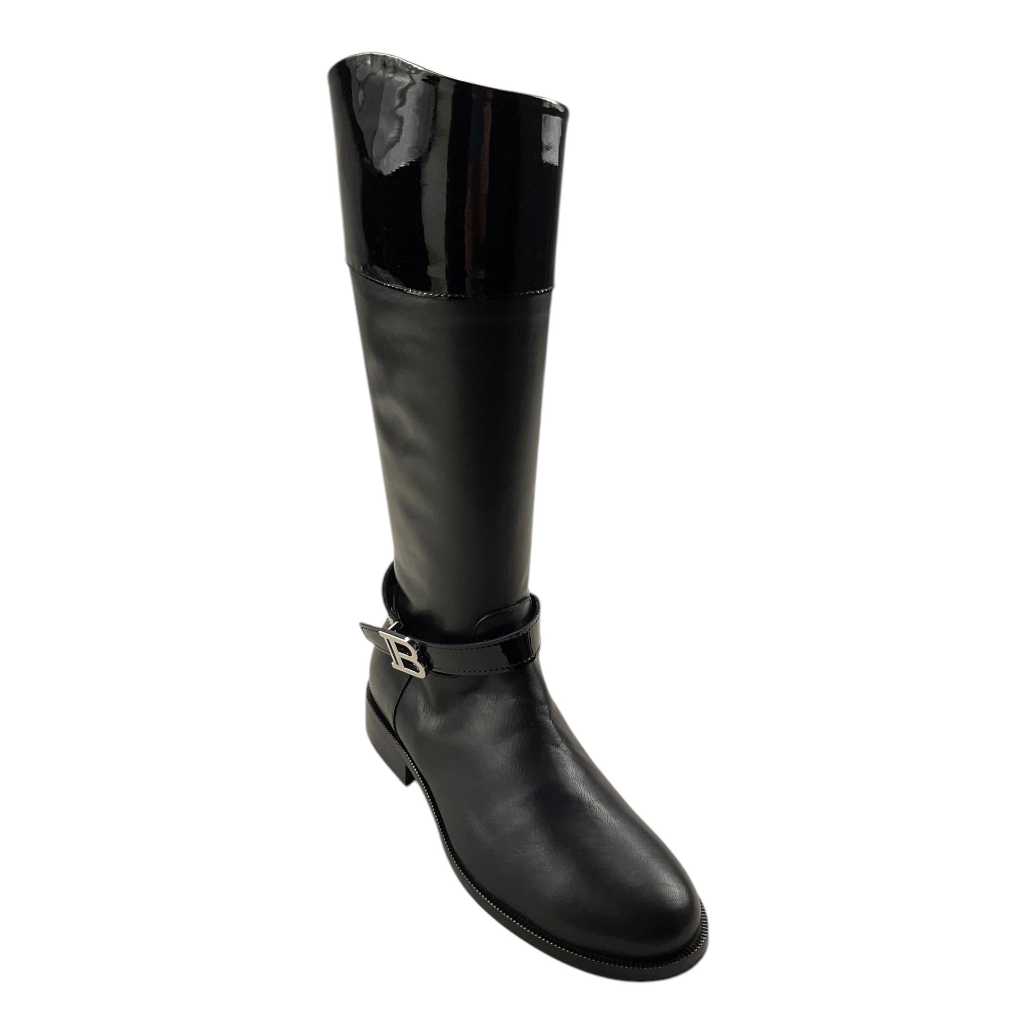 BALMAIN stivale modello alto tinta unita con logo Nero per Bambina BV0A76 NERO BALMAIN