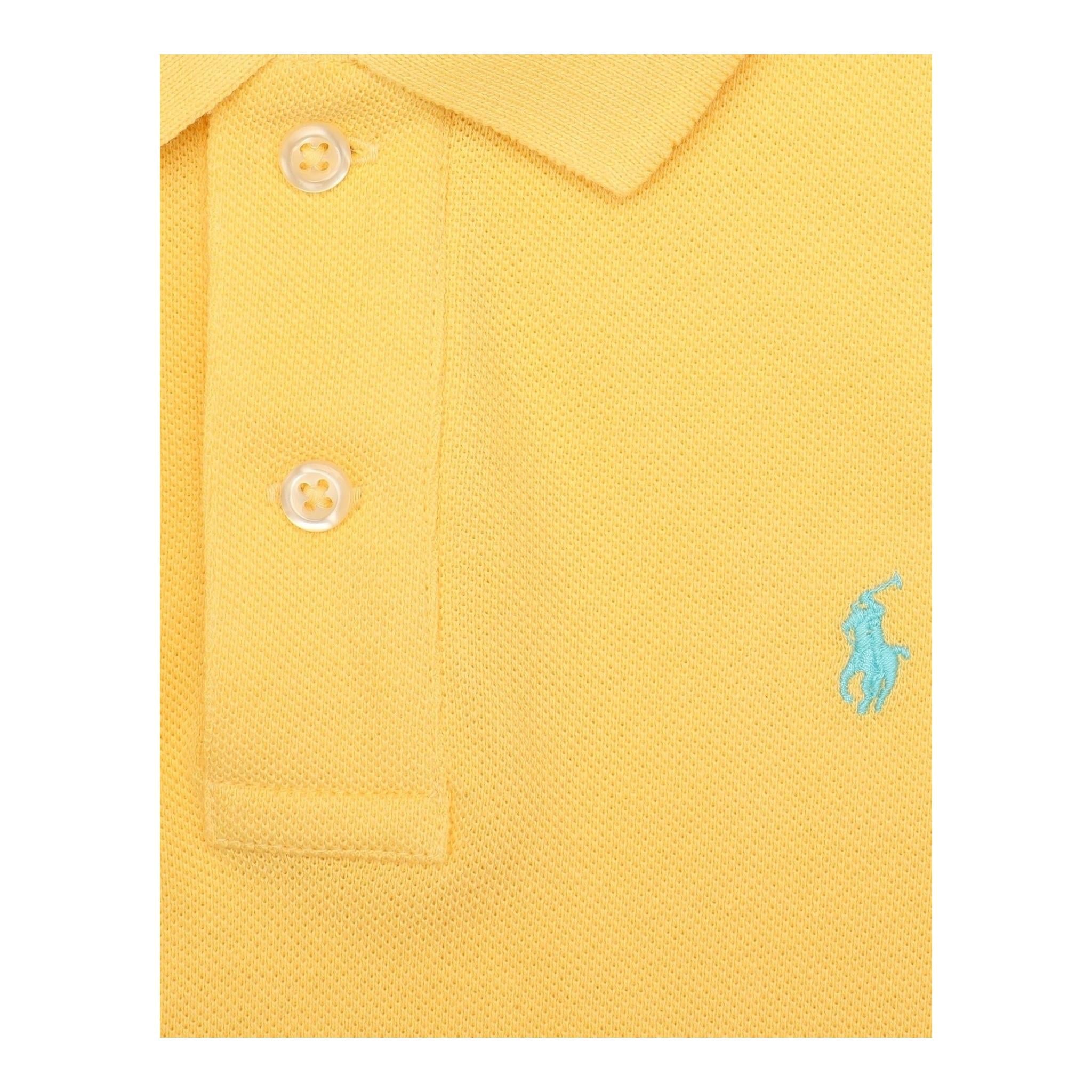RALPH LAUREN polo manica lunga tinta unita con logo Giallo per Bambino 322703632062 GIALLO RALPH LAUREN