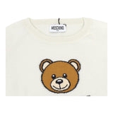 MOSCHINO maglia girocollo tinta unita con stampa Panna per Bambino HUW015 PANNA MOSCHINO