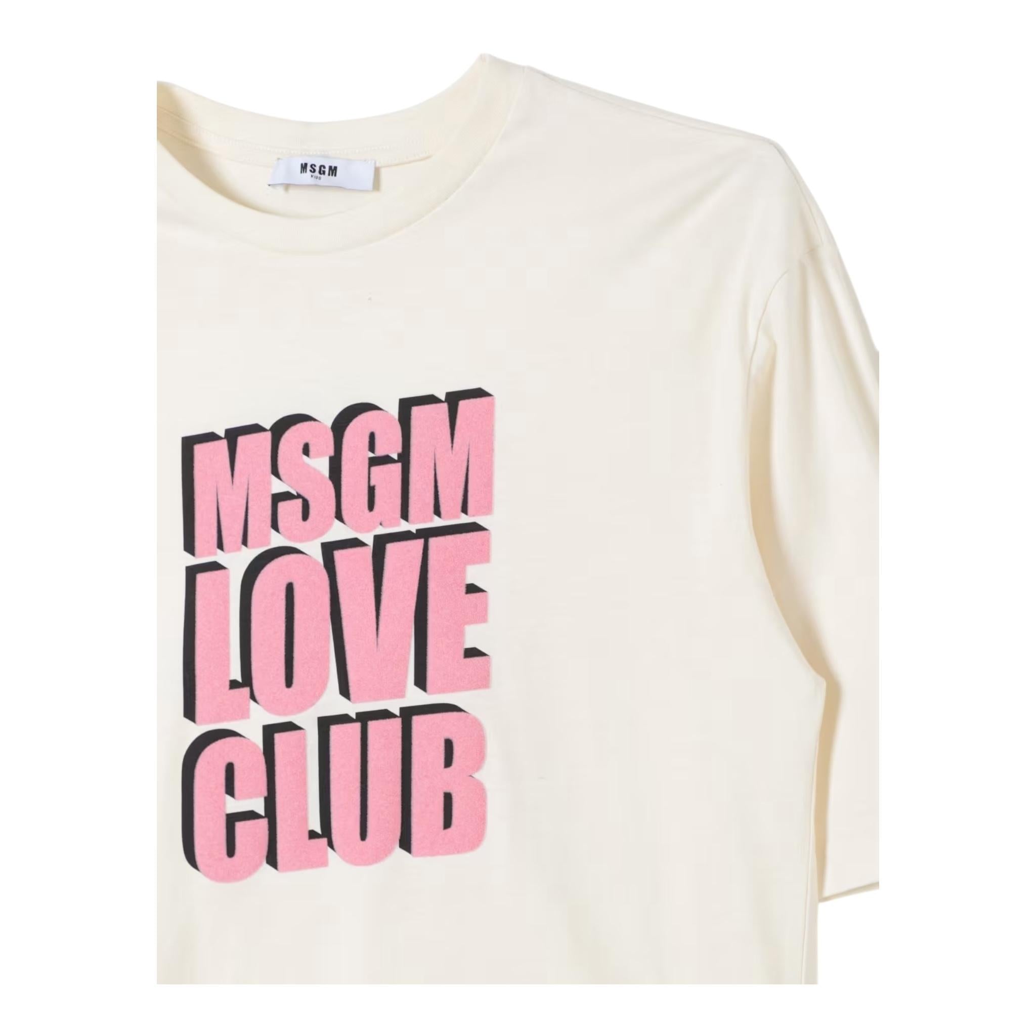 MSGM t-shirt tinta unita girocollo Panna per Bambina F4MSJGTH212 PANNA MSGM