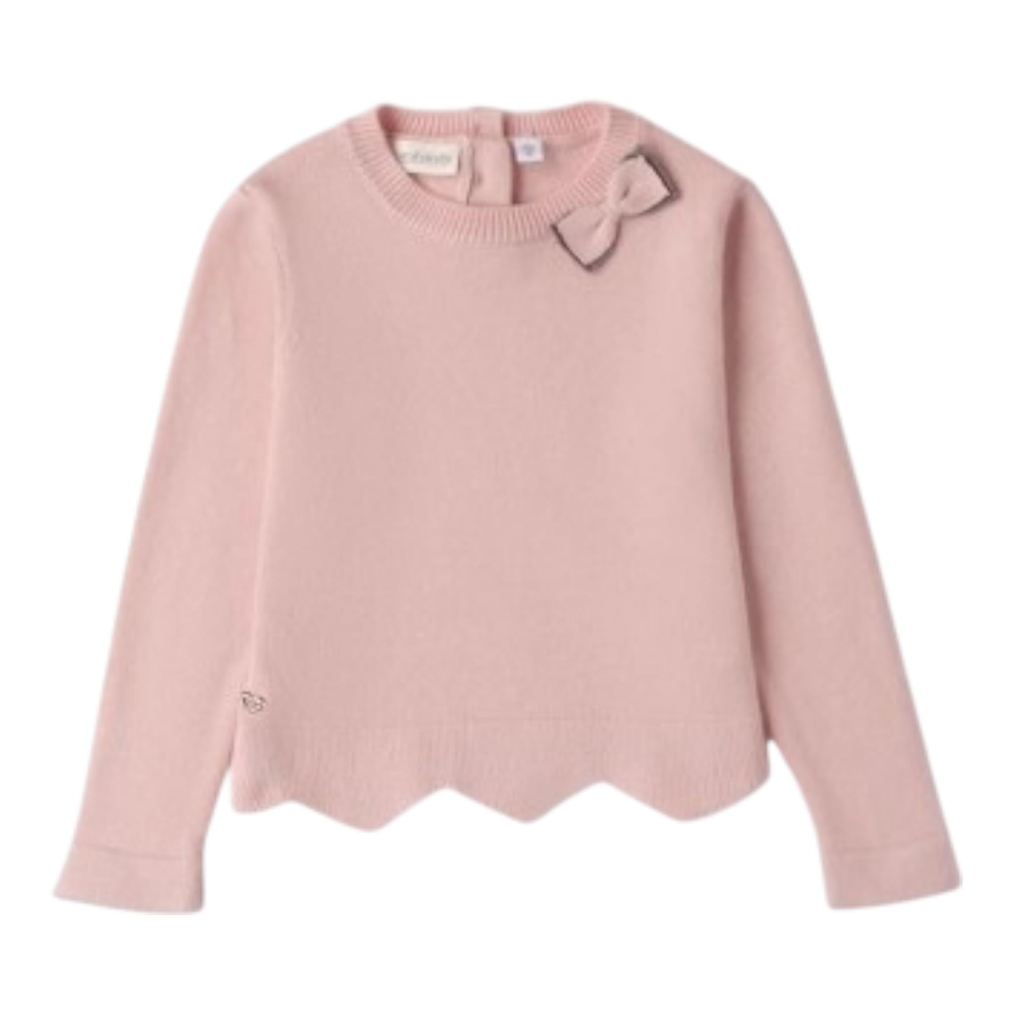 SARABANDA maglia girocollo tinta unita asimmetrica Rosa per Bambina 0A209 ROSA SARABANDA