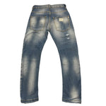 YES LONDON jeans tinta unita con girovita regolabile e strappi Azzurro per Bambino JR1083J AZZURRO YES LONDON