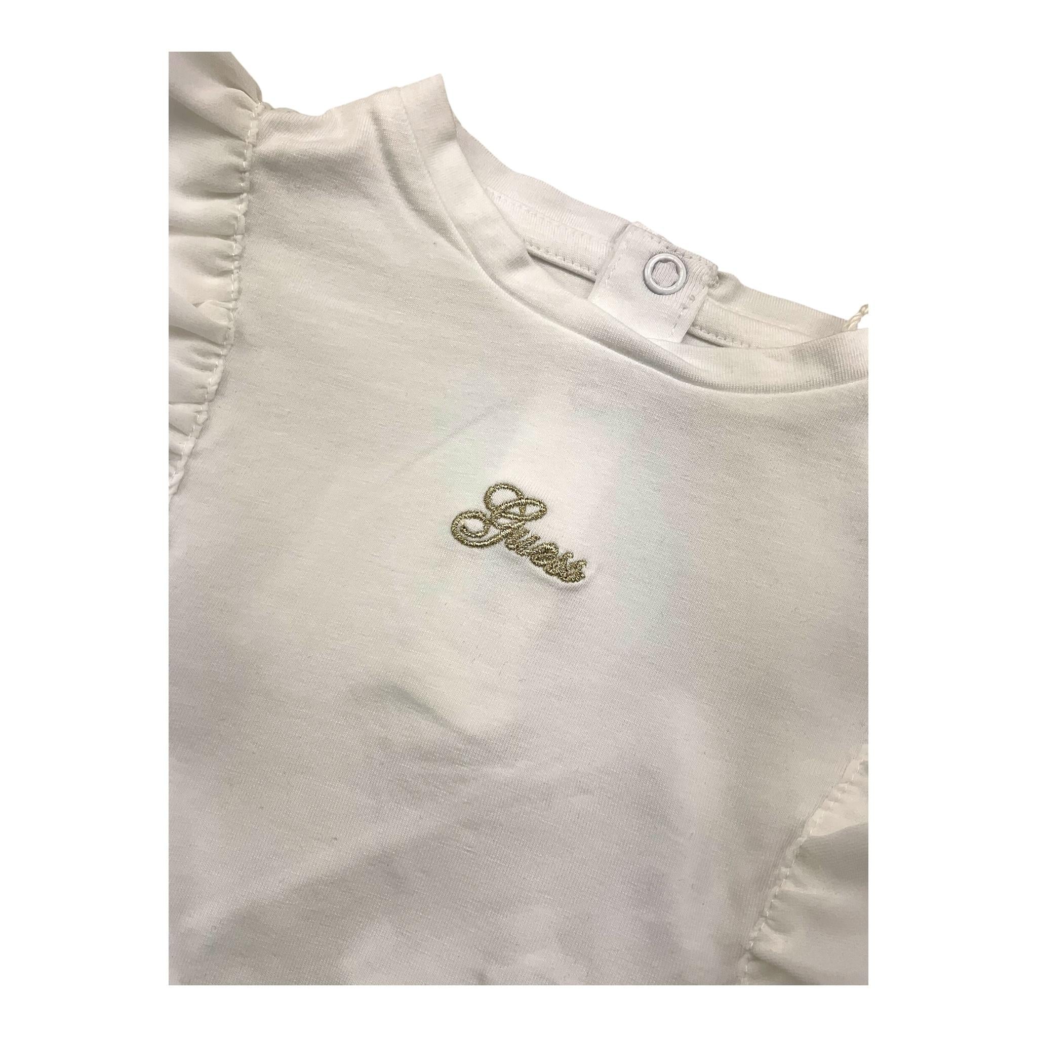 GUESS shirt girocollo tinta unita con rouches Bianco per Neonata K4YI30K6YW4 BIANCO GUESS