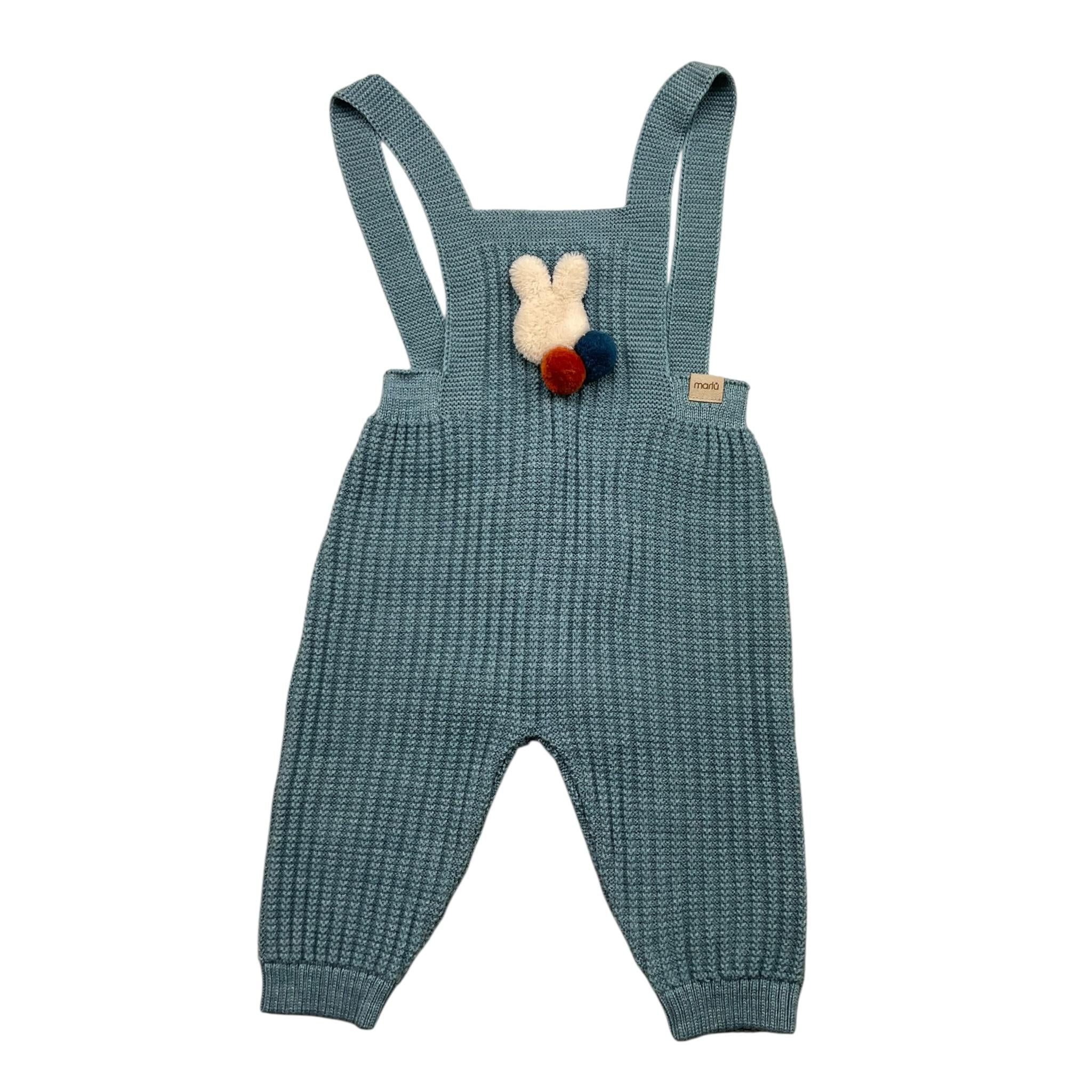 MARLU' completo 2pz-salopette tinta unita con bottoni-body Verde per Neonato COAM VERDE MARLU'