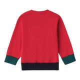MINI BANDA maglia girocollo tinta unita con ricami Rosso per Neonato 3A671X ROSSO MINI BANDA