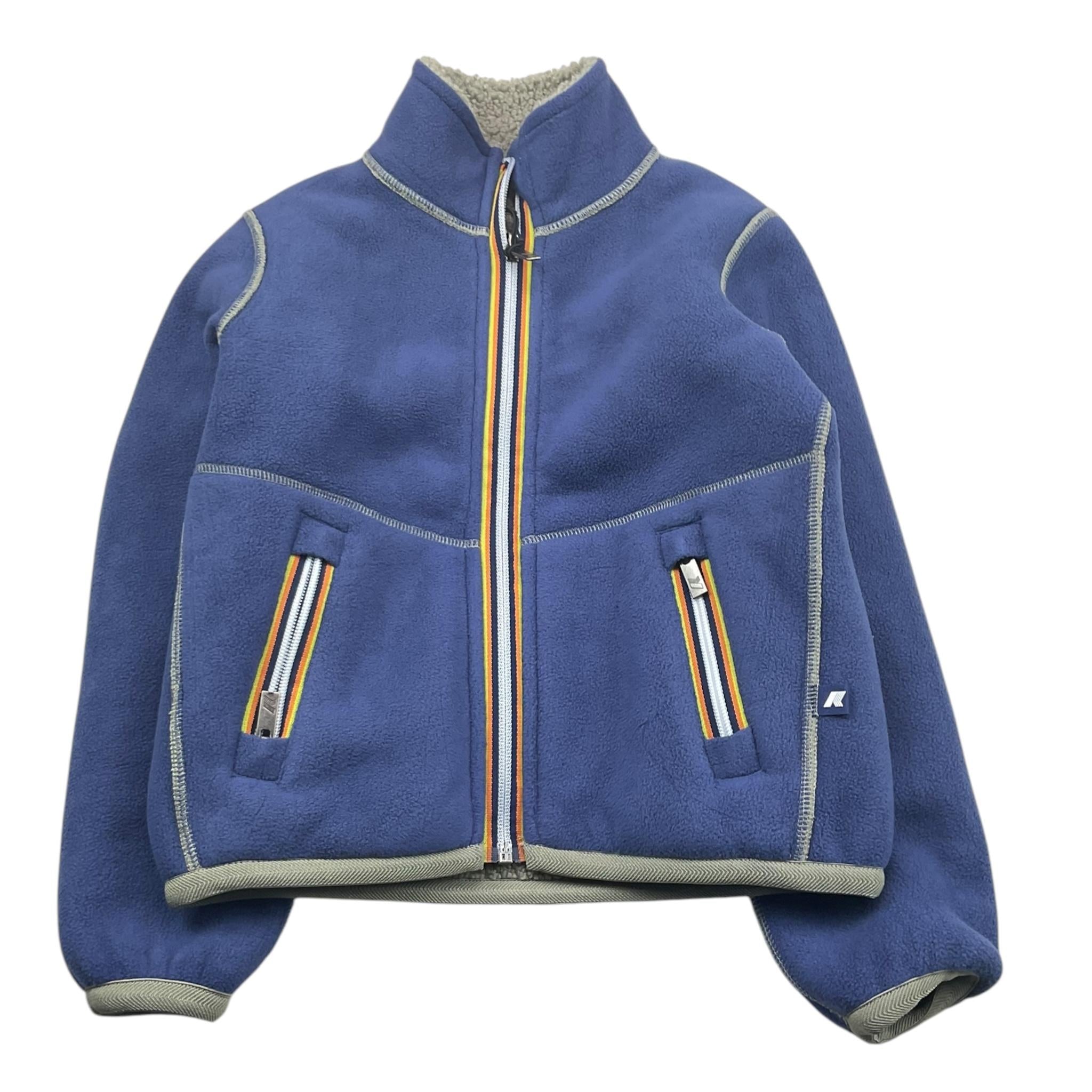 K-WAY felpa tinta unita con zip in pile reversibile Verde per Bambino K8136XW VERDE K-WAY