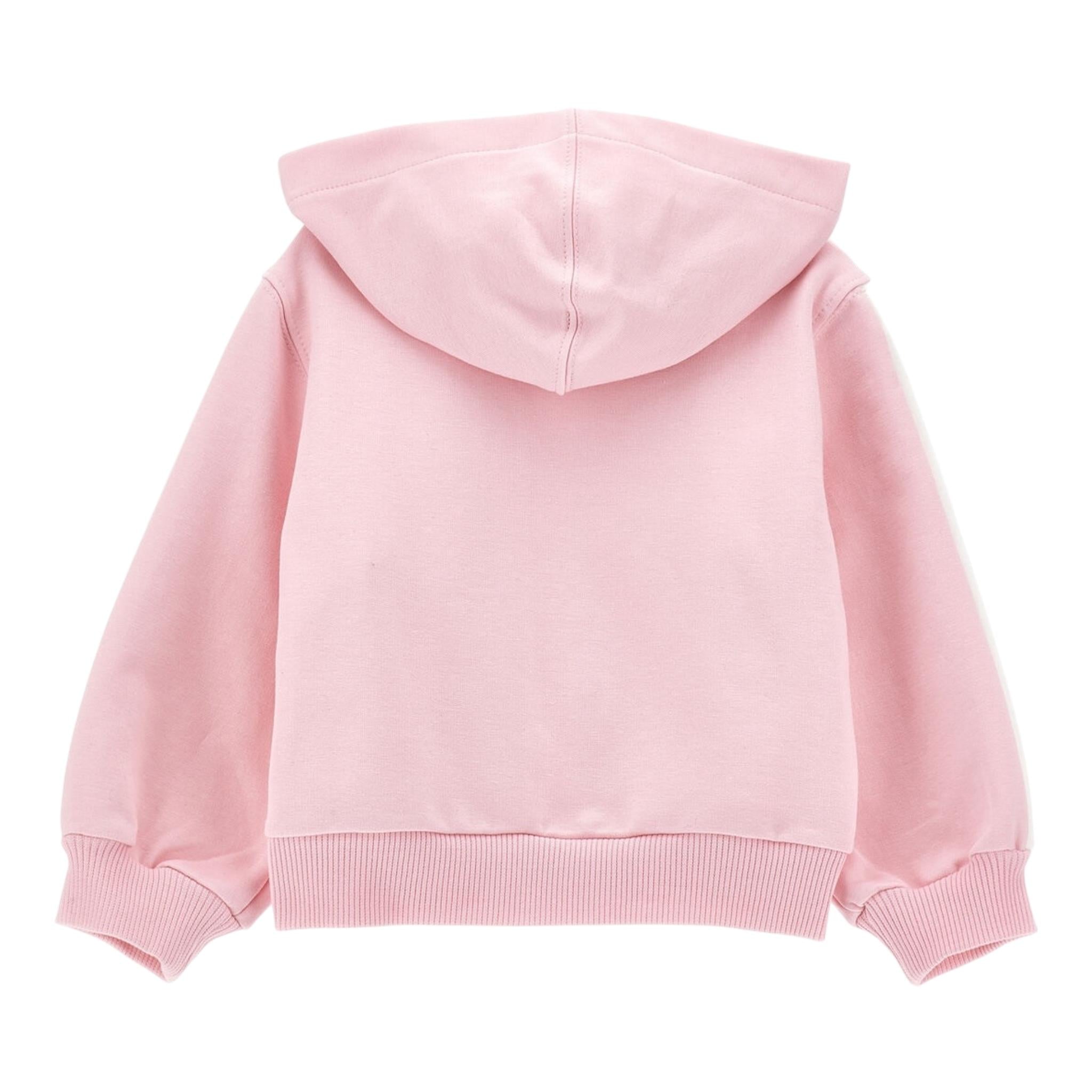 MONNALISA felpa con zip e cappuccio tinta unita con orsi brillantinati Rosa per Neonata 39D802 ROSA MONNALISA