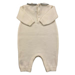 LITTLE BEAR tutina manica lunga tinta unita cn ricami in contrasto Panna per Neonato 9115 PANNA LITTLE BEAR