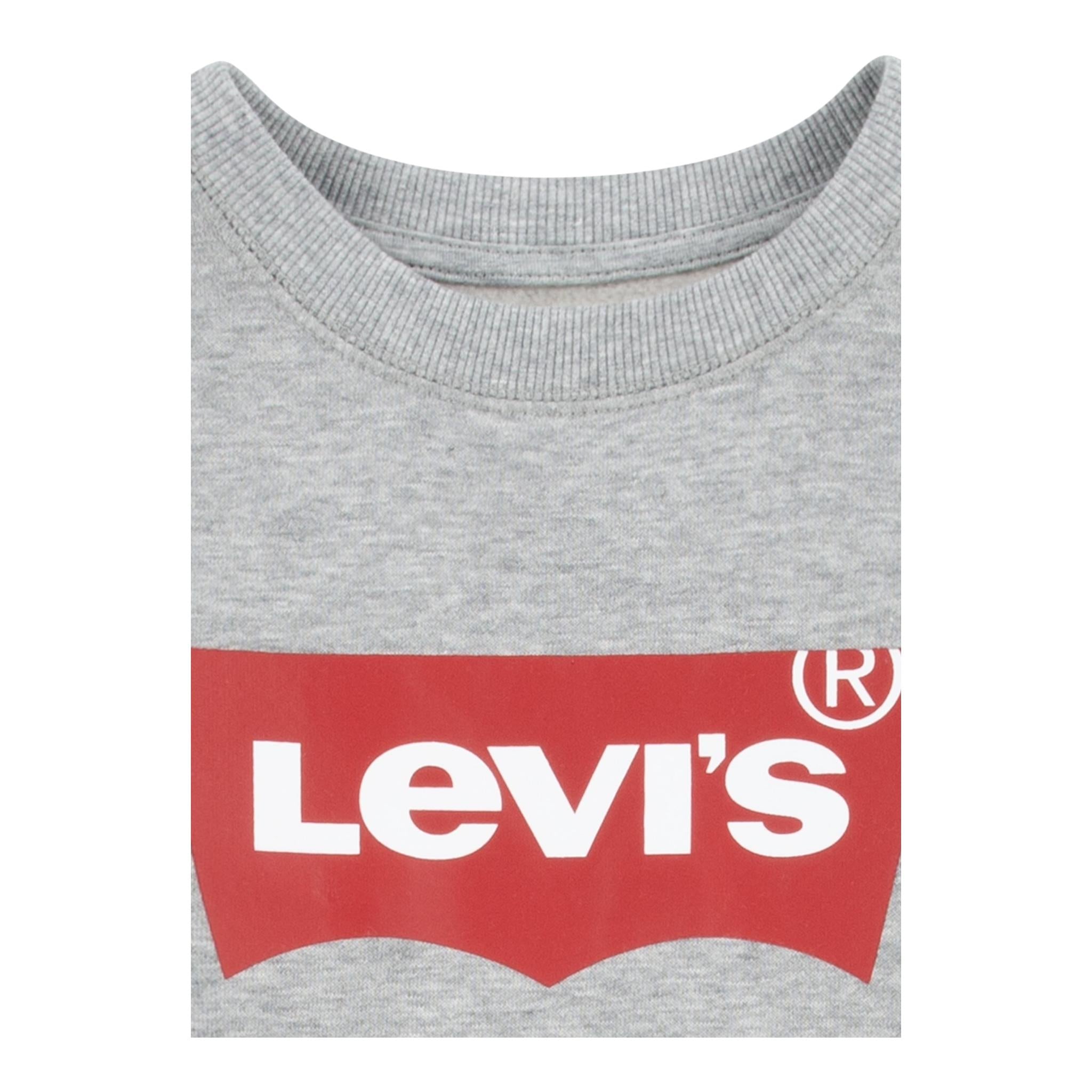 LEVI'S felpa chiusa girocollo tinta unita cn stampa logo Grigio per Bambino 9E9079 GRIGIO LEVI'S