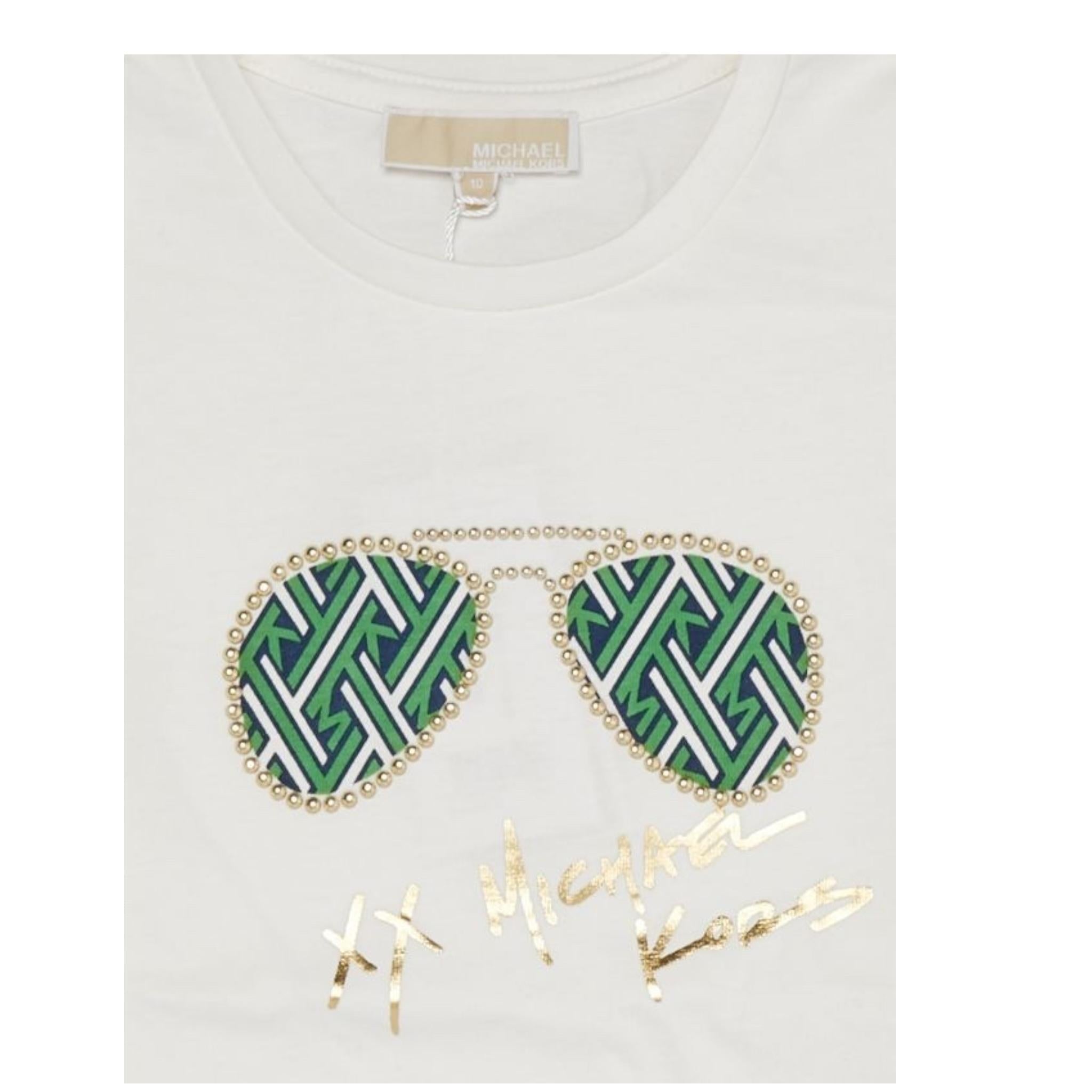 MICHAEL KORS shirt girocollo tinta unita con stampa Bianco per Bambina R15200 BIANCO MICHAEL KORS