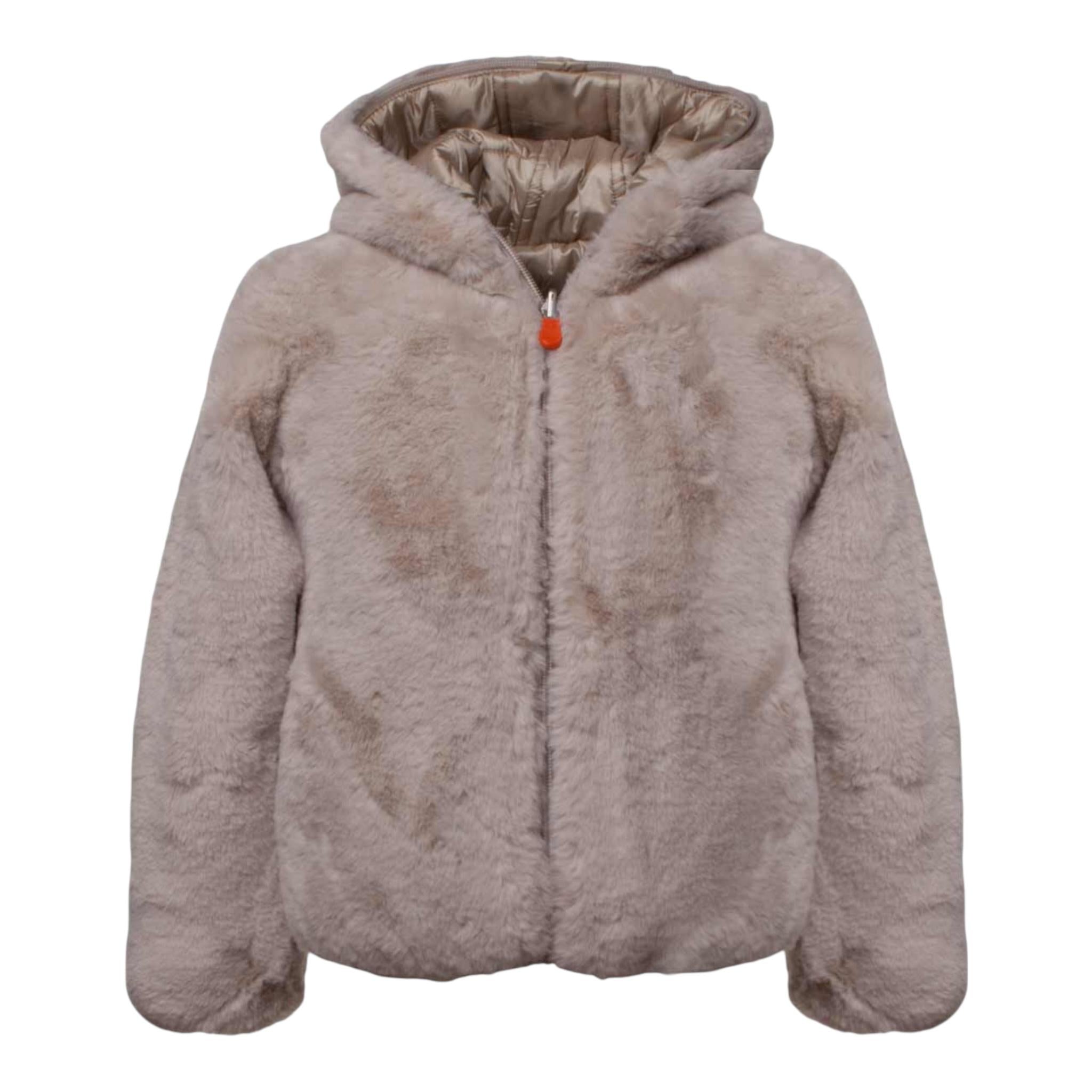 SUNS giubbino tinta unita reversibile in pelliccia Beige per Bambina GBS5355D BEIGE SUNS