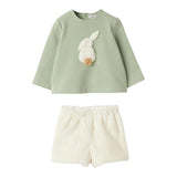 IL GUFO completo 2 pezzi felpa-culotte Verde per Neonato A24DP502M0100 VERDE IL GUFO