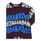 DOLCE & GABBANA t-shirt girocollo tinta unita con stampa Blu per Bambino L4JTHV BLU DOLCE & GABBANA
