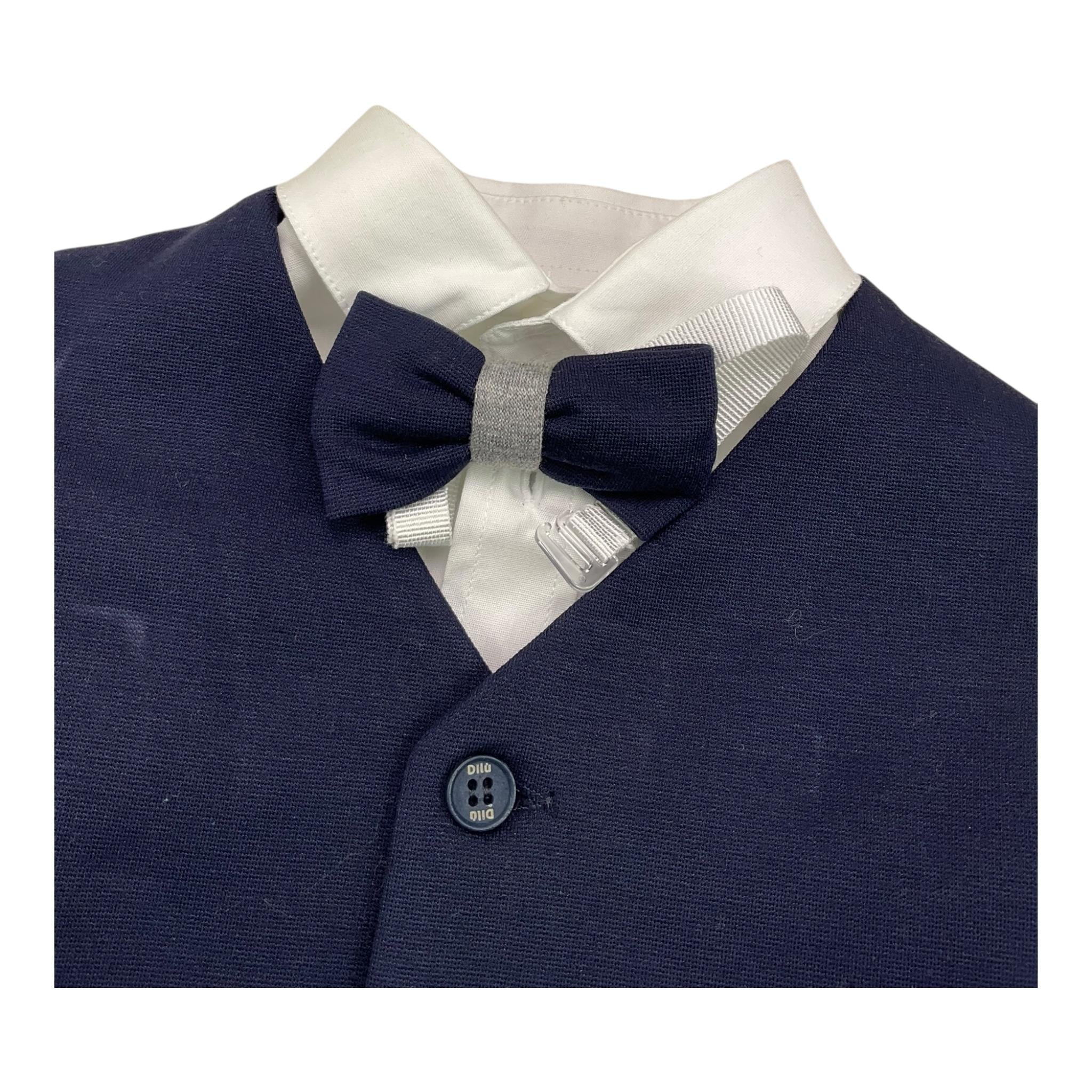DILU' completo 4 pezzi camicia-papillon-panciotto-pantalone Blu per Neonato I22561 BLU DILU'