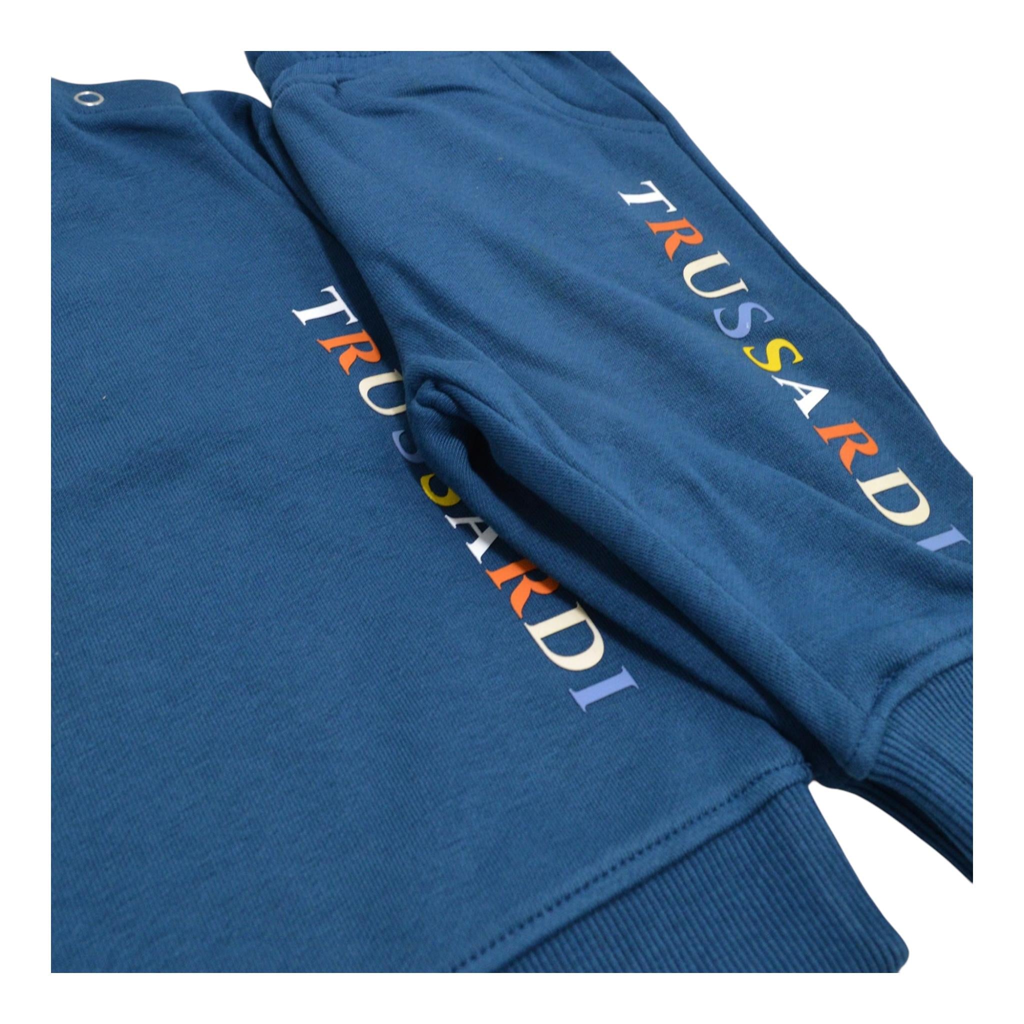 TRUSSARDI completo 2pz felpa-pantalone tinta unita Blu per Bambino TIA24121CFX BLU TRUSSARDI
