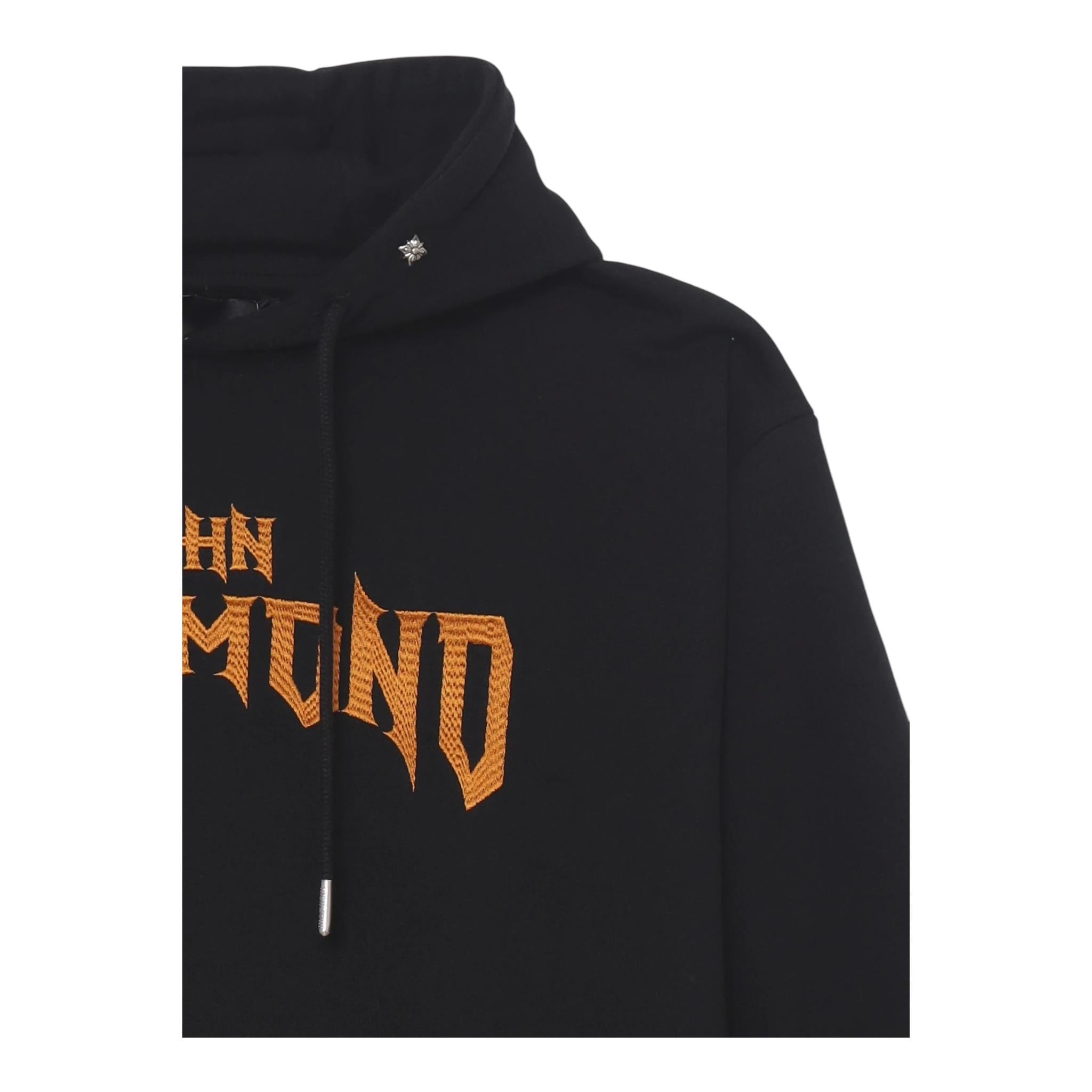 JOHN RICHMOND felpa con cappuccio tinta unita con stampa in contrasto Nero per Bambino RBA24057FEX NERO JOHN RICHMOND